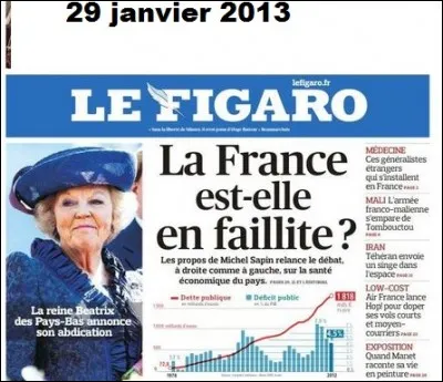 Il y a une faute dans le texte sous le titre "La France est-elle en faillite ?"
