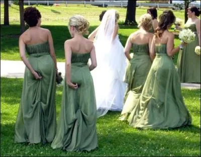 La photo, prise au cours d'un mariage, est-elle truque ou pas ? on ne sait. Ce qu'on peut dire, c'est que les demoiselles d'honneur... ?