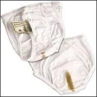 Ces terribles sous-vtements sales sont des  faux . Quelle est la fonction de ce produit, qui vaut quand mme 198 dollars  l'achat ?