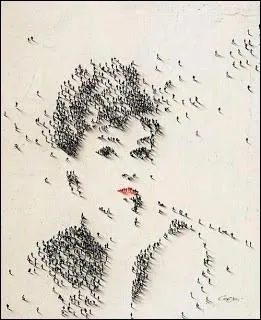 Ce portrait de Audrey Hepburn est en fait ralis avec... ?