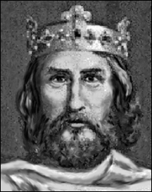 Le fils du précédent, Charlemagne, roi des Francs de 768 à 814 et empereur d'Occident de 800 à 814.