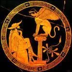 Arriv  Thbes, aprs avoir pouss le sphinx au suicide, Oedipe ...