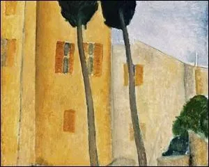 Cyprs et maisons  Cagnes, 1919