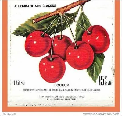 Cet apritif est  base de cerises, petites cerises qui ne portent pas chance en argot. C'est :