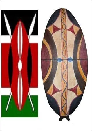 Sur quel drapeau africain voit-on un bouclier massa et deux lances traditionnelles croises ?