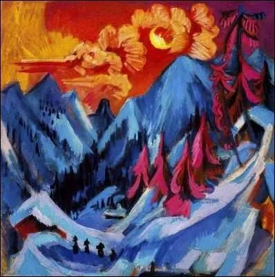 Est-ce Kirchner qui a peint Coucher de soleil en montagne ?