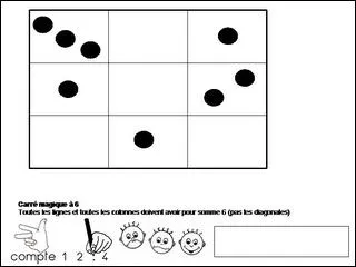 La diagonale avec les chiffres 2, 5, 8 croise au chiffre 5 l'autre diagonale qui contient les chiffres 6, 5, 4. Qu'crire en lignes centrales, verticale et horizontale se rencontrant au chiffre 5 ?