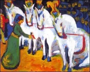 Dressage de chevaux blancs, 1909