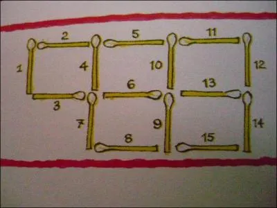 Combien d'allumettes va-t-il falloir enlever, pour obtenir 3 carrs ?
