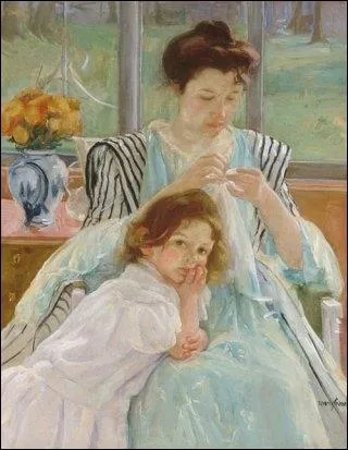 Qui a peint Mre cousant ?