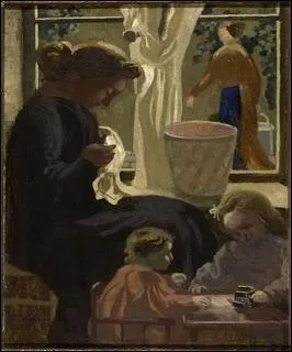 Qui a peint cette femme cousant ?