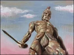 Géant de bronze, gardien de la Crète, blessé mortellement à la cheville par Médée :