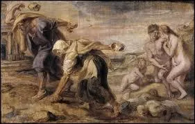 Deucalion et son épouse --- échappèrent au déluge et eurent pour mission de repeupler le monde. Qui est sa compagne ?