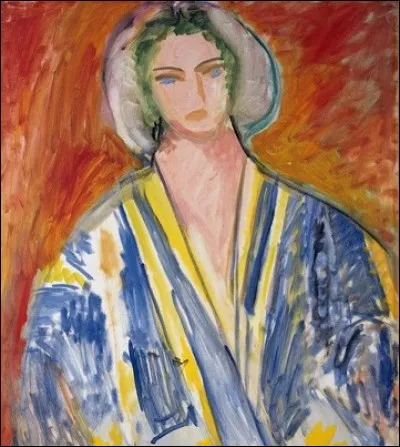 De qui est cette toile intitulée "Femme à la gandoura bleue" ?