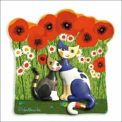 Hormis les couleurs éclatantes, une particularité physique de ces jolis chats vous permettra de reconnaître le coup de patte de l'artiste autrichienne Rosina Wachtmeister. Qu'est-ce ?