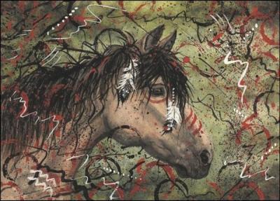 Amylyn Bihrle, artiste professionnelle à temps plein et illustratrice vit et travaille à New York. Peintures, dessins, illustrations, gravures. Quelle est la race du cheval représenté ?