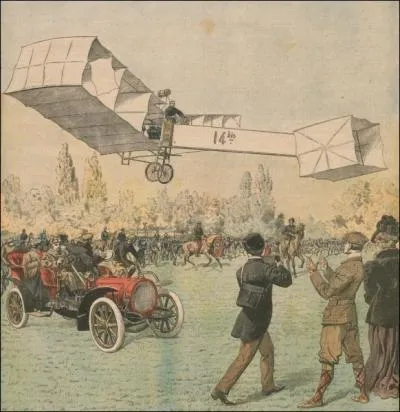 En 1906 dans le parc de Bagatelle, cet aviateur fait voler son aroplane sur une distance d'une soixantaine de mtres  au-dessus de l'herbe  ... .