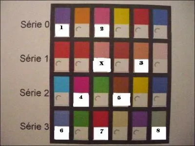 Dans les séries de couleurs du tableau, se trouvent des intrus. Cochez la bonne liste ! Agrandissez la photo.