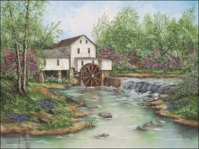 Paysage fleuri et calme.