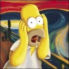 Homer a pris place sur cette peinture et il ... trs fort. Oh pardon, il ... trs fort. Le son n'est pas bon ? OK, compltez les pointills avec un des ces noms, vous aurez la rponse.
