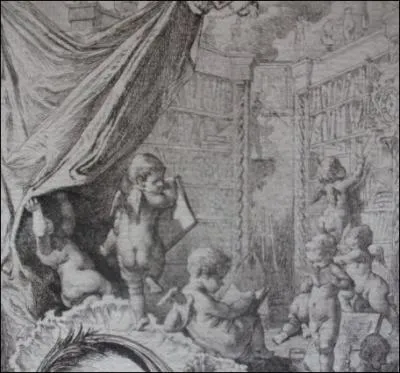 Cette gravure est la partie haute du frontispice d'un ouvrage cher aux bibliophiles. Lequel ?