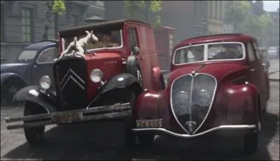 Duel entre Citron et Peugeot dans les rues de Bruxelles, avec l'arbitrage de Milou... .