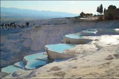 Le site de Pamukkale est situ dans le sud-ouest de la Turquie, il est class au Patrimoine mondial de l'Unesco depuis 1988. Mot d'origine turc, de quelle faon se traduit  Pamukkale   ?