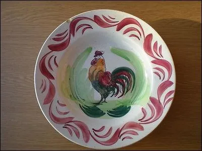 Assiette en faence dite  au-coq  produite au Moulin des Loups  Orchies.