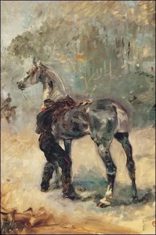 Quel peintre auteur de la toile  La goulue  a peint  Artilleur sellant un cheval  ?