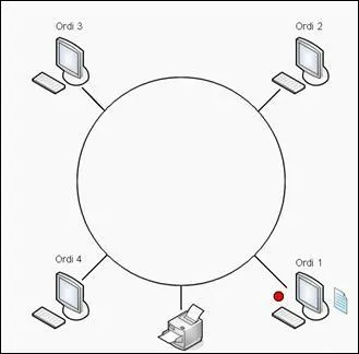Quel nom donne-t-on  la topologie physique qui prsente la configuration comme celle de l'image ?