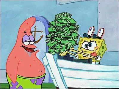 Dans 'les joies du dimanche'est'ce que le chapeau parasol de Carlo est bleu et jaune et le bonnet est rose?