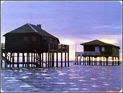 Au milieu du bassin du même nom, les célèbres cabanes tchanquées chères au cur de Pascal Obispo.