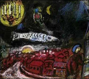 Qui a peint Le poisson dans le ciel du village ?