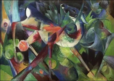 Qui a peint Biches dans le jardin fleuri ?