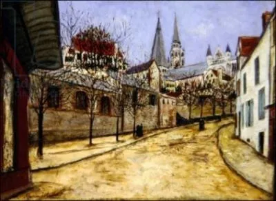 Qui a peint cette rue de Chartres avec la cathdrale en fond ?