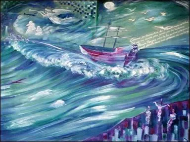 Des Peaux-Rouges criards les avaient pris pour cible, Les ayant (clouer) nus aux poteaux de couleurs.