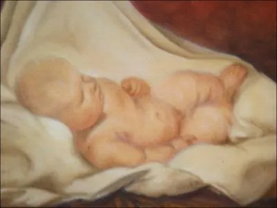 Copie d'un dtail d'une  Nativit  peinte par l'un des artistes espagnols de gnie...