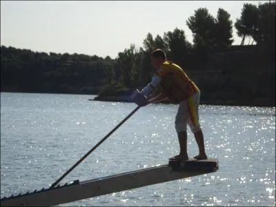 Comment s'appelle le carr sur lequel est le jouteur ?