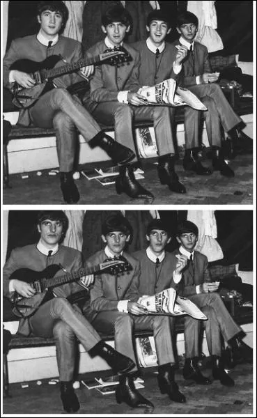 Sur la photo du bas, vous me voyez quatre fois !