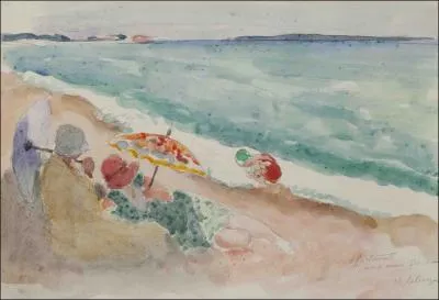 Qui a peint Scne de plage en famille ?