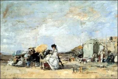 Qui a peint La dame en blanc sur la plage de Trouville ?