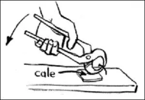 Quel mouvement est imprim  l'outil, les tenailles ?
