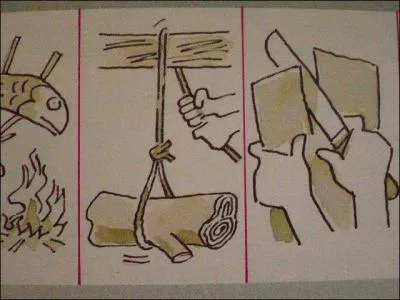 Observez la main travaillant dans la partie centrale de l'image.