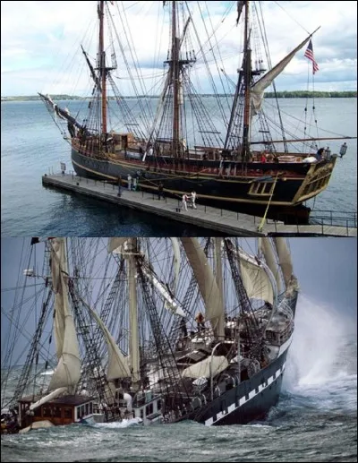 Ce navire coula deux fois, pardon, il ne coula qu'une seule fois, mais sa réplique subie le même sort. Quel est son nom ?