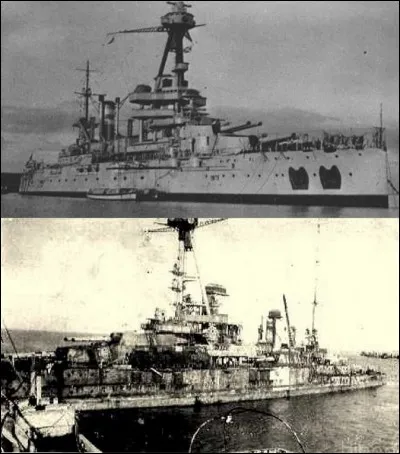 Comment fini le Courbet, ancien cuirassé français de type dreadnought.