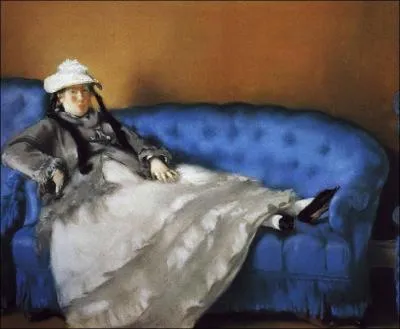 Est-ce Manet qui a peint cette femme sur un canap bleu ?
