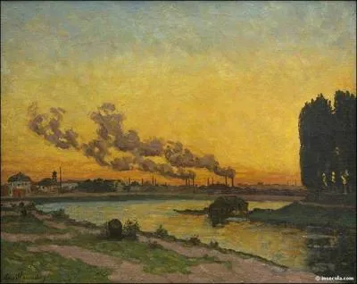 Qui a peint ce tableau ? (Titre : Soleil couchant  Ivry)