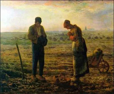 Les mains se joignent en signe de prire, paume contre paume. O fut peint le tableau de J. F Millet,  L'Anglus  ?