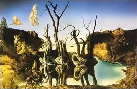 Cygnes refltant des lphants.