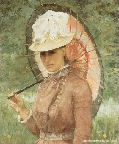 La toile cite ci-dessus a t vendue  une artiste peintre pour 400 F, quelle est cette artiste reprsente ici sur une toile de Verheyden ?